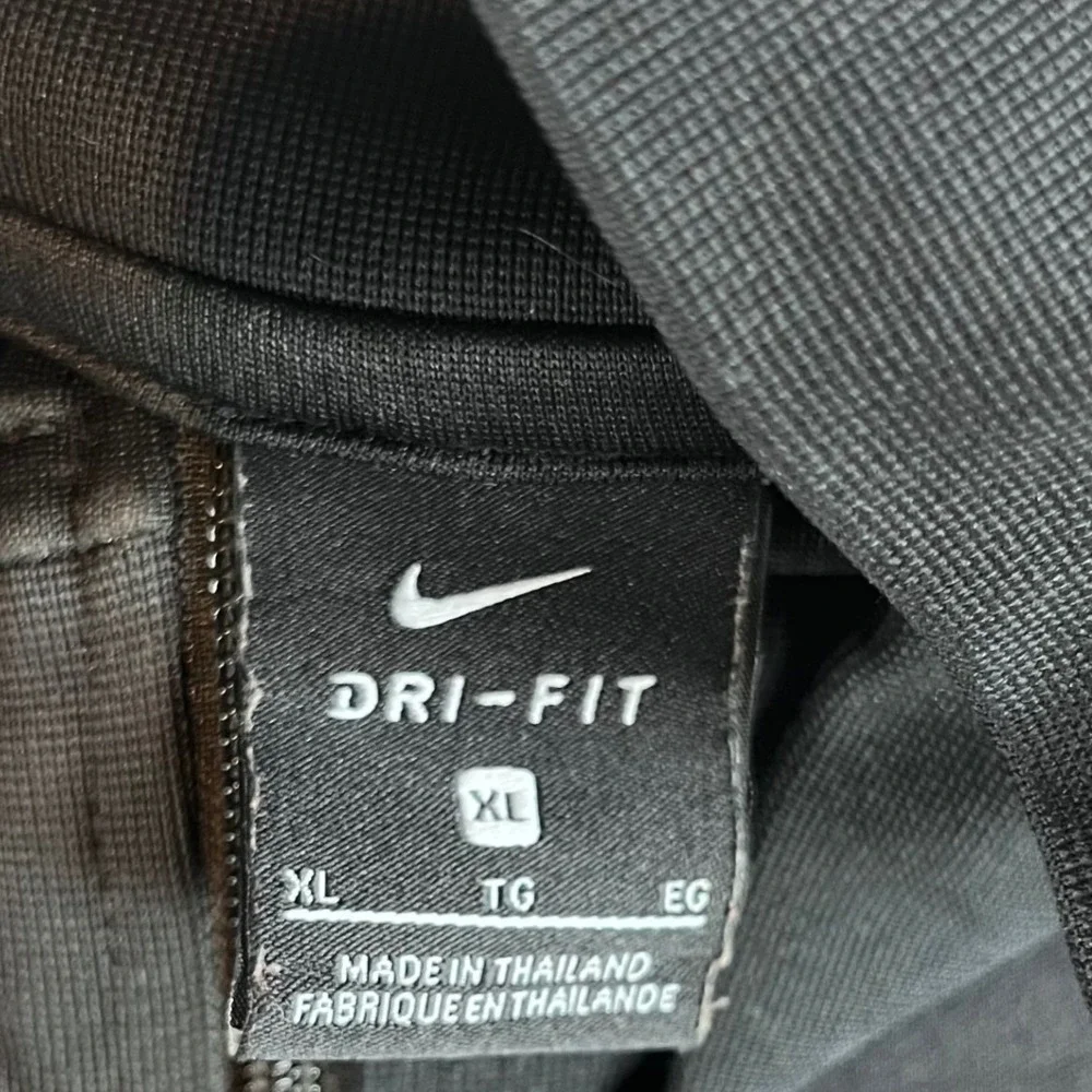 Nike Mens Dri-FIT Track Jacket Black Gorpcore Sporty XL Full Zip Swoosh Striped